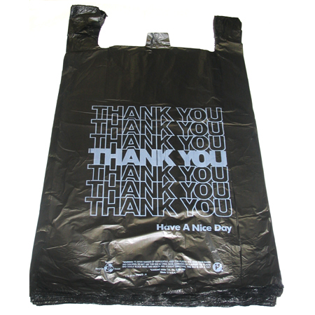 #12 Small Black Thank You Bag, 8&quot;x 4&quot;x 16&quot; (2000)