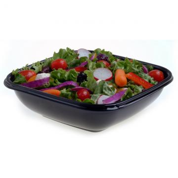 24oz Black, Square Bowl PET  (300)