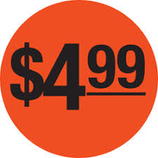 $4.99 Circle Redglo Label  (1000)