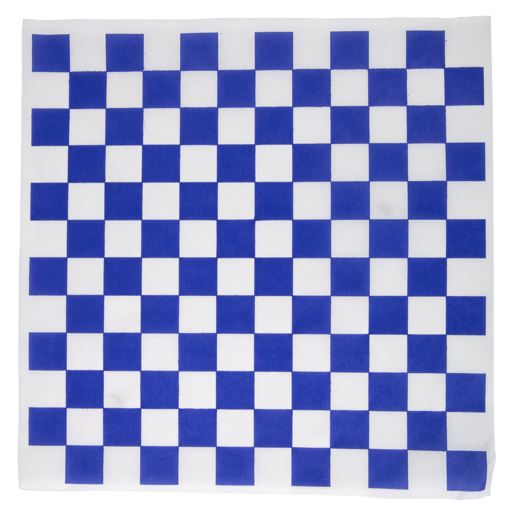 12&quot; x 12&quot; Blue Checkered Paper Greaseproof (1000)