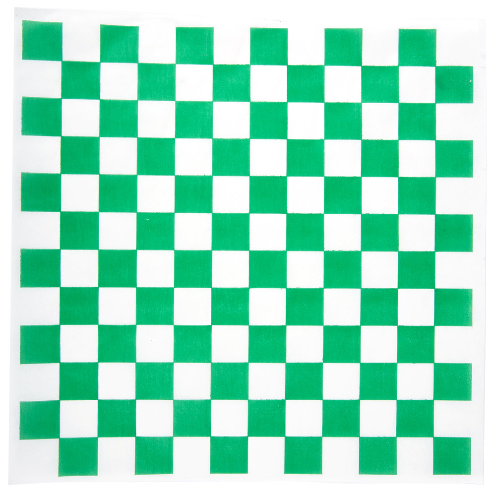 12&quot; x 12&quot; Green Checkered Paper Greaseproof (1000)