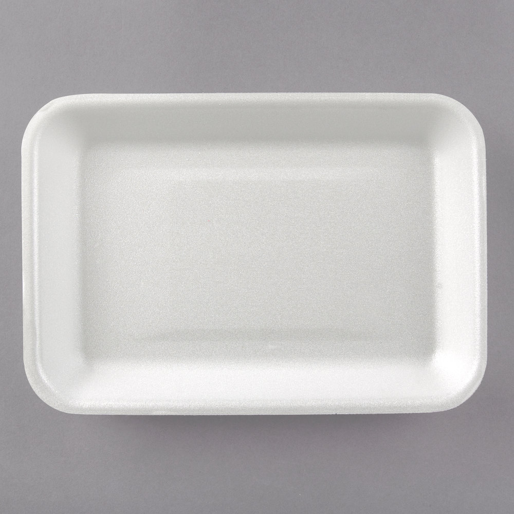 2 White Foam Tray, 8.25&quot; x 5.75&quot; x 1.0625&quot; (500)