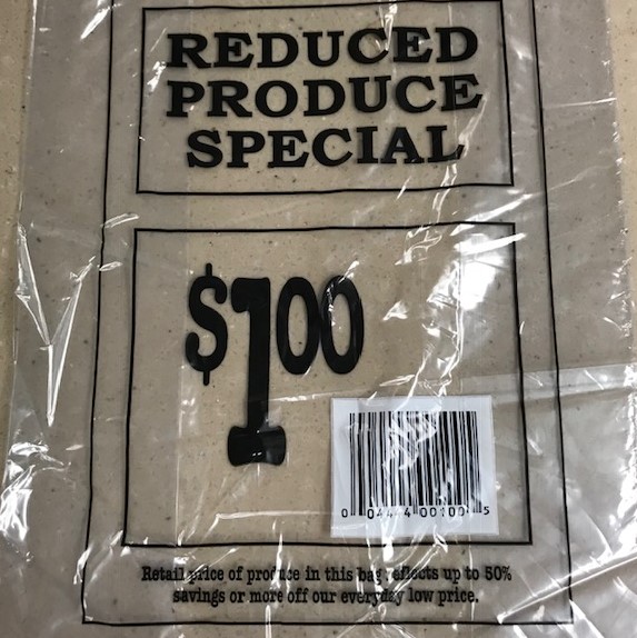 &quot;Reduced Produce&quot; Bag, 7&quot; x 4&quot; x 18&quot; (1000)