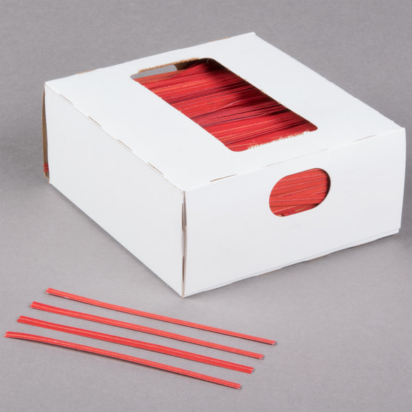 3.5&quot; Red Paper Twist Ties  (2000)