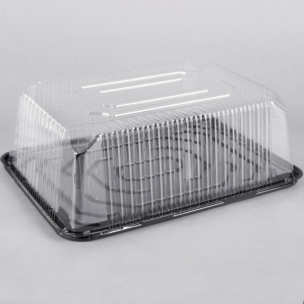 1/4 Sheet Cake Dome 5&quot; Black  Base/Clear Dome (50)