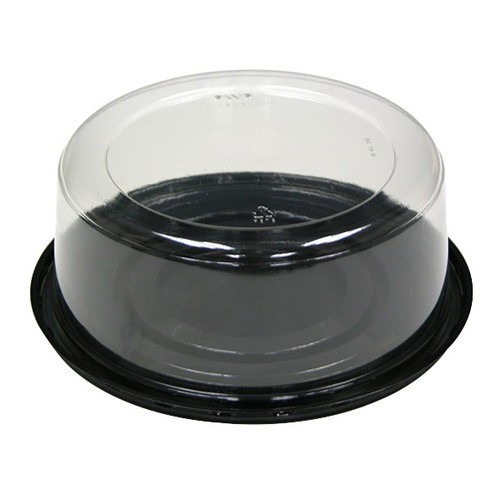 8&quot; Black Round Cake  Container/Deep Dome (50)