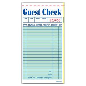 Green Guest Check, 2-Piece Booked w/