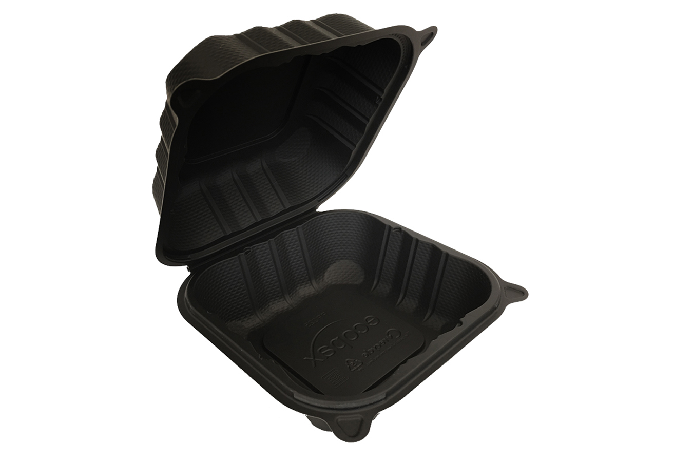 Product sp*62966: Black Pebble Sandwich Carryout  (480)  6x6x3.5  Microwaveable