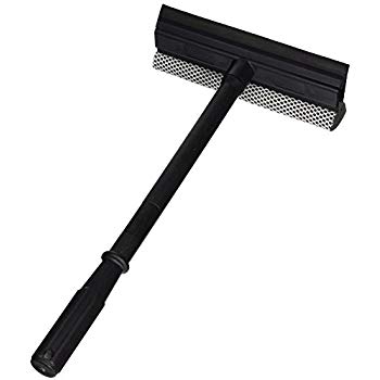 8&quot; plastic window squeegee  w/sponge, 20&quot; handle