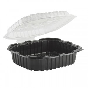 10.5&quot;x 9.5&quot;x3.5&quot; Microwavable 3-Comp. Closeout Black Base    